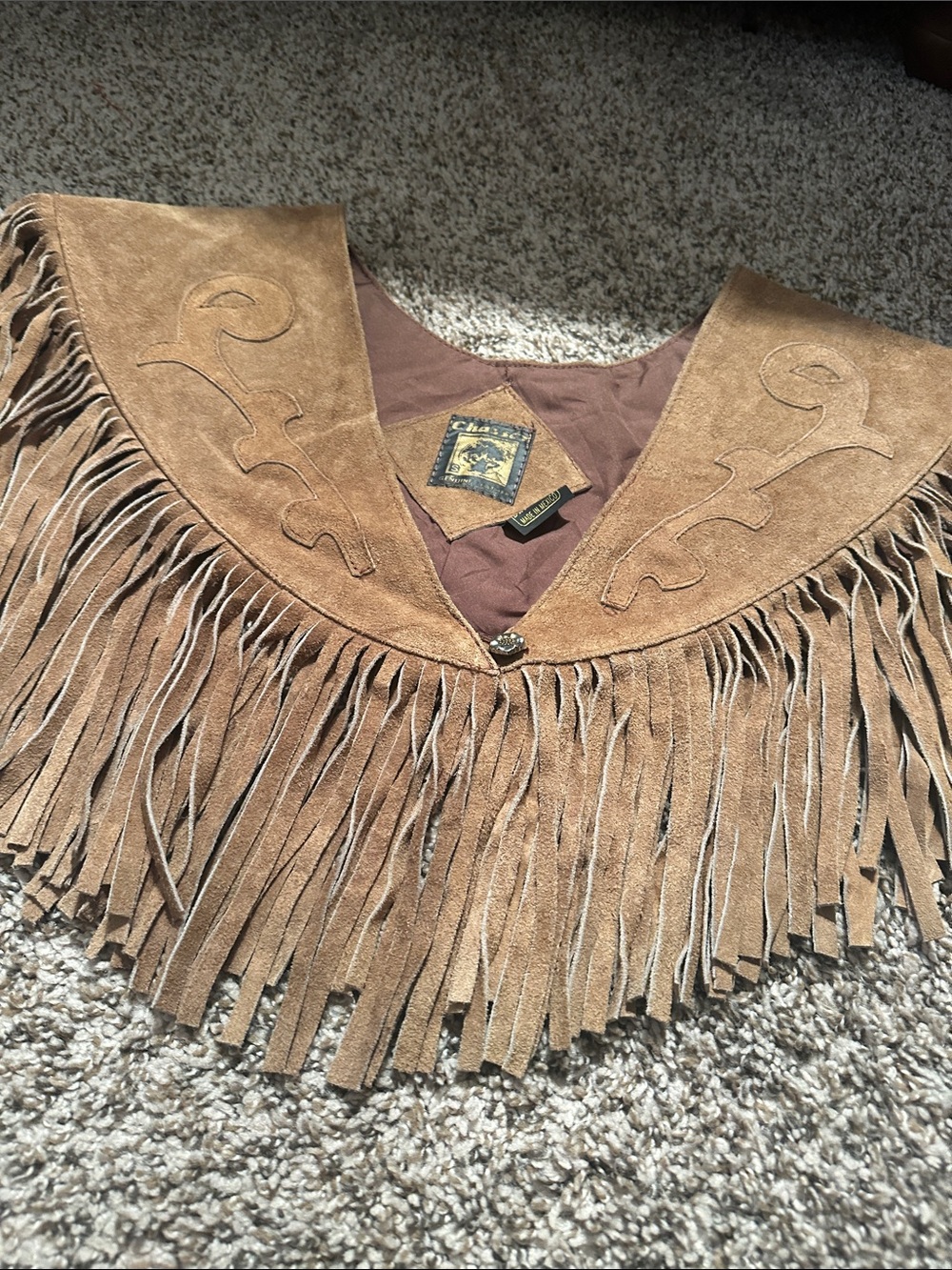 Vintage Suede Fringe Capelet in Tan - Women's Jacket & Coat - Picture 10 of 11